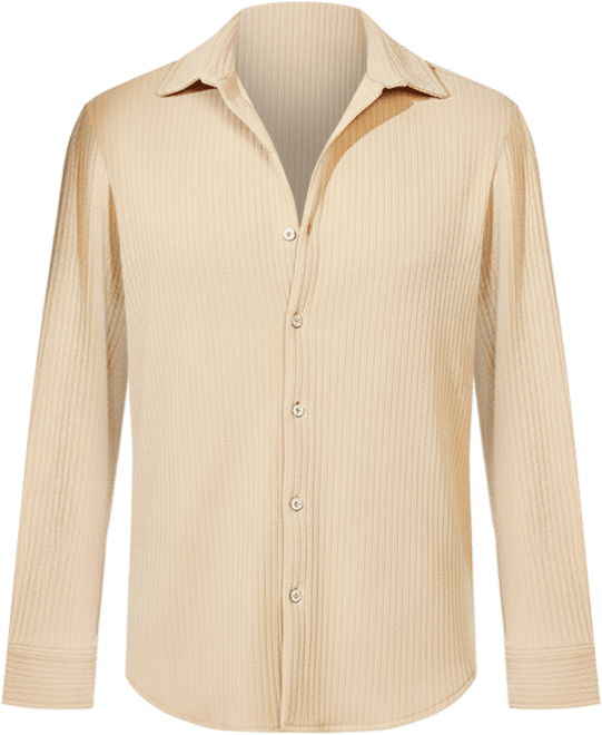 Men's Butter Yellow Stripe-Creased Shirt