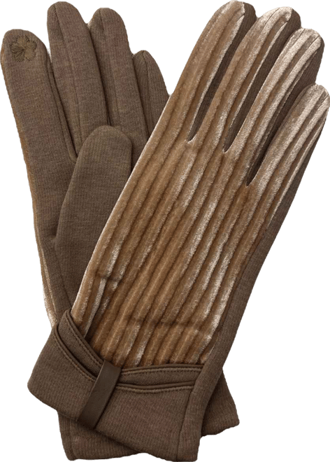 Women's Bow Velvet Touchscreen Gloves