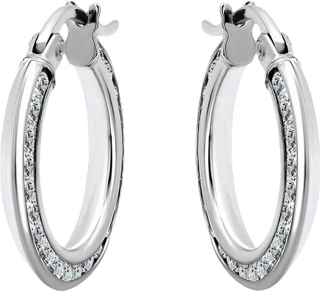 Cubic Zirconia Hoop Earrings (2 ct. t.w.) in 18K Gold Over Sterling Silver, Macy's Exclusive
