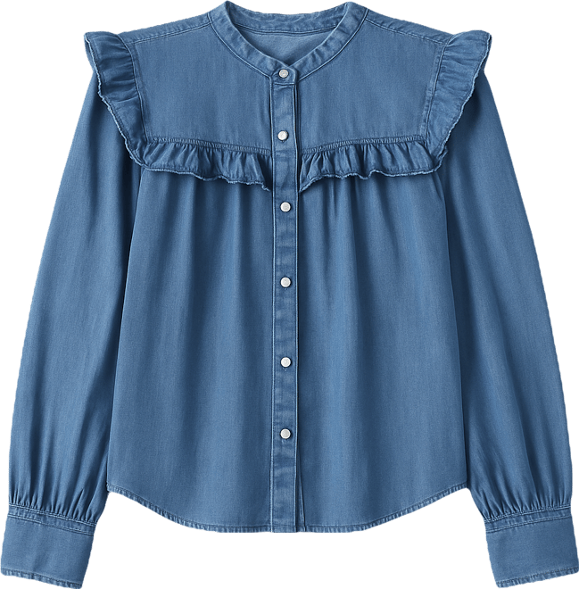 Women's Gianna Long Sleeve Ruffle Trim Blouse