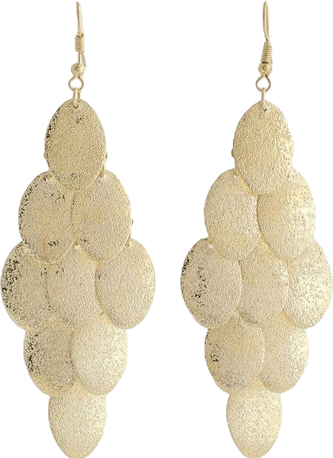 Women's Gold Dented Drop Earrings