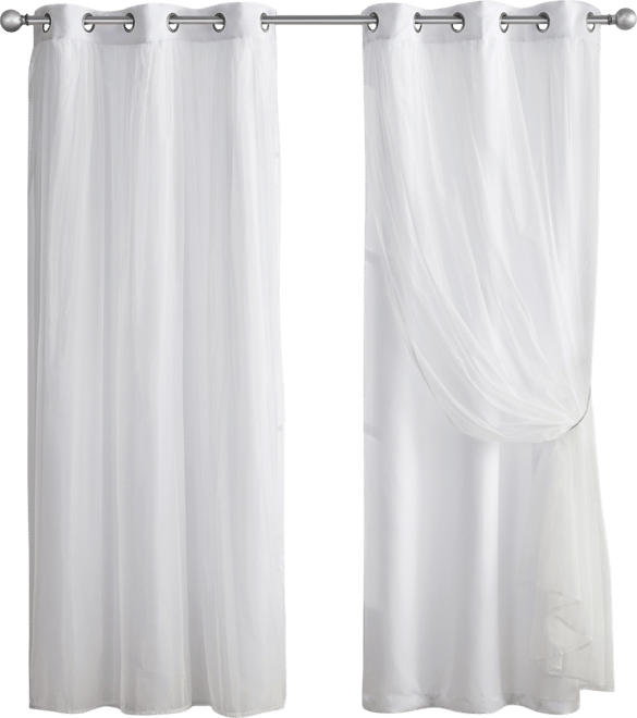 Basic Elegance 2 Pack Double Layered Hotel Chic Sheer Light Defusing Curtains
