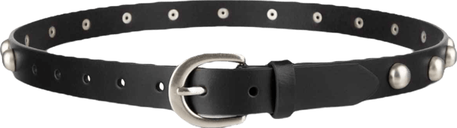 Skinny Studded Casual Leather Belt