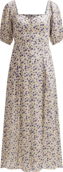 Women's April Button Front Floral Print Midi Dress