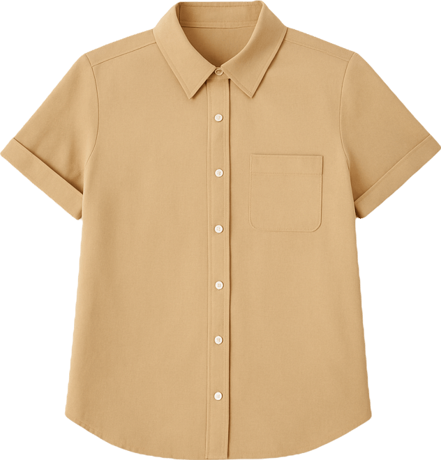 Nautica Women's Solid Short-Sleeve Camp Shirt