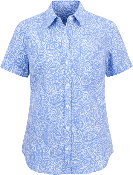Nautica Women's Paisley Short-Sleeve Camp Shirt