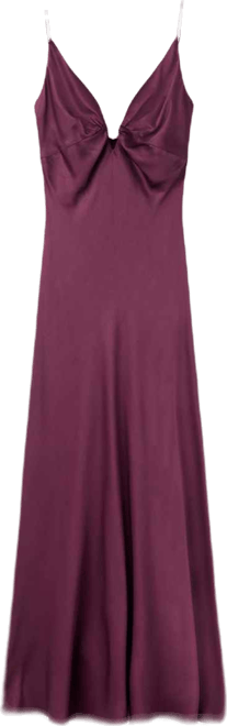 Women's V-Neck Satin Dress