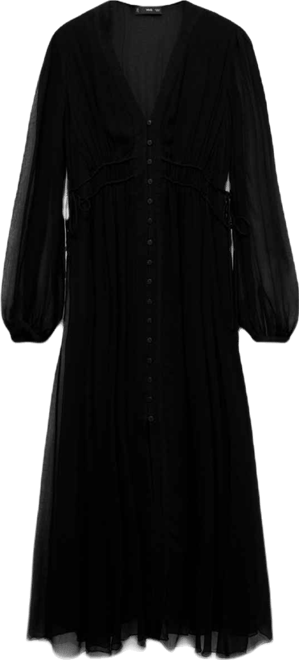 Women's Puff-Sleeved Chiffon Dress