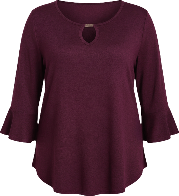 Plus Size 3/4 Bell Sleeve Top