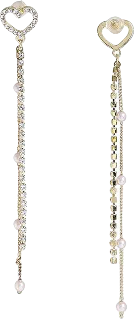 Women's White Sleek Drop Earrings