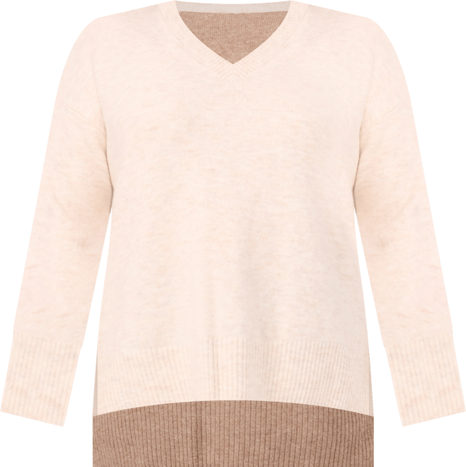 Plus Size V-Neck High Low Hem Sweater
