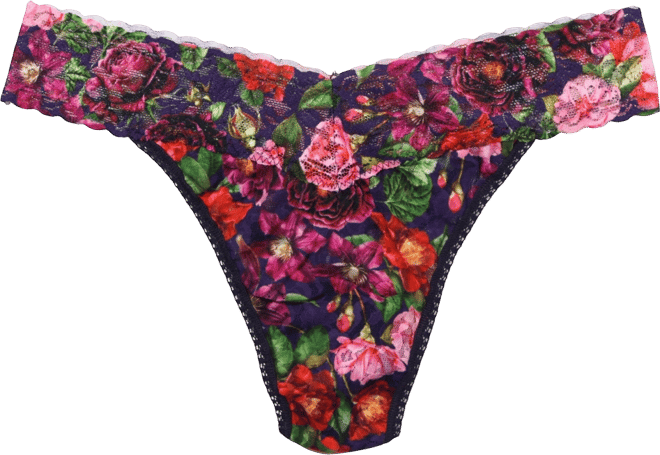 Women's Printed Signature Lace Original Rise Thong Underwear