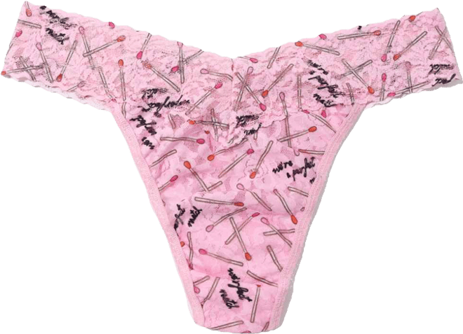 Women's Printed Signature Lace Original Rise Thong Underwear