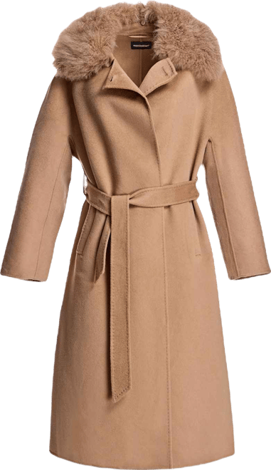 Women's Fur-Trimmed Cashmere Coat
