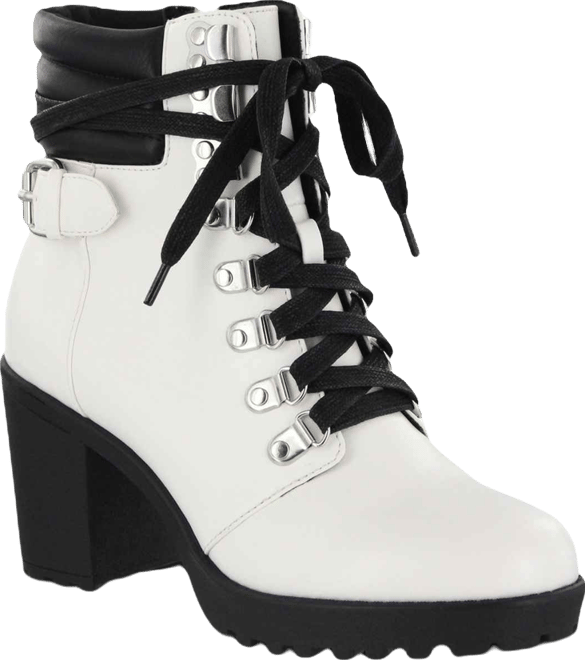 Women's Annamaria Block Heel Lug Sole Biker Boots