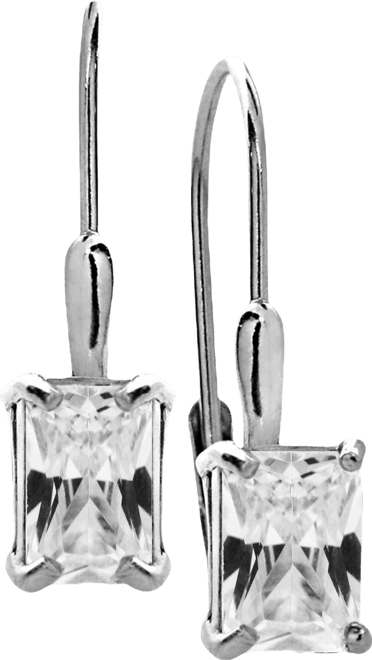 Cubic Zirconia Octagon Leverback Drop Earrings in 18k Gold-Plated Sterling Silver, Macy's Exclusive