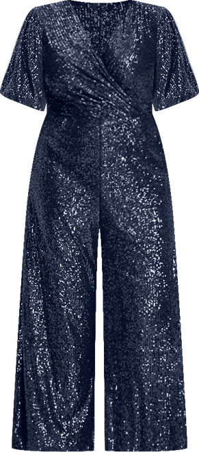 Women's Nada Sequin Puff Sleeve Jumpsuit