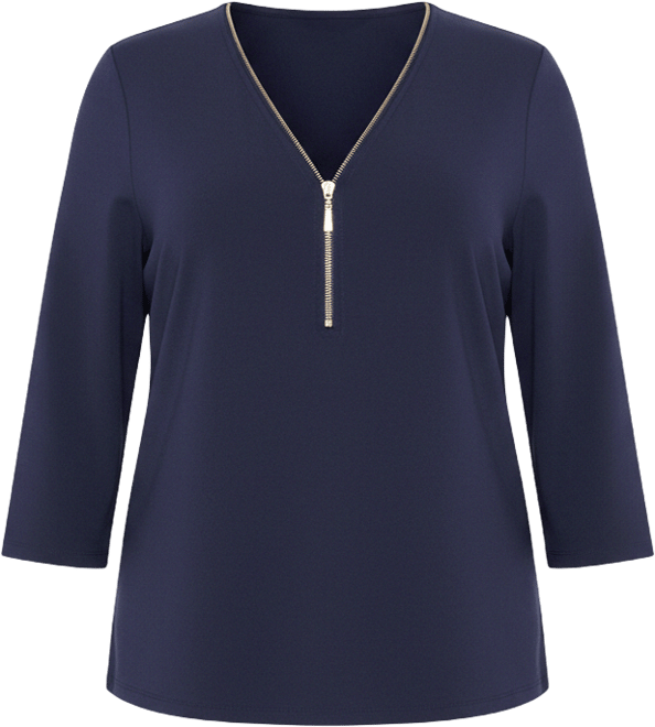 Women's Top Fiona Zip Print