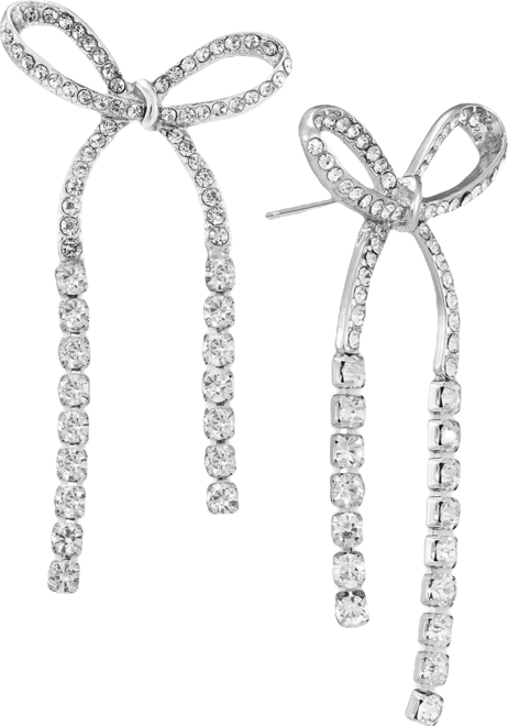 Crystal Bow Linear Drop Earrings, Macy's Exclusive