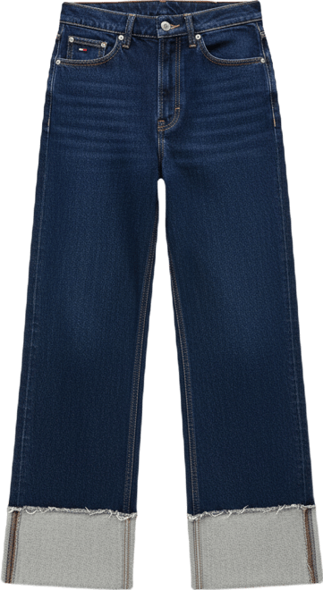 Claire High Rise Cuffed Wide-Leg Jeans