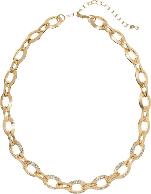 Pave Gold Tone Oval Link Collar Necklace, Macy's Exclusive