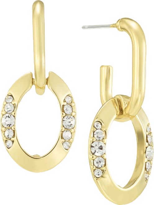 Pave Oval & Link Drop Earrings, Macy's Exclusive