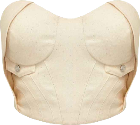 Women's Chaby Light Denim Corset Crop Top | Strapless Bustier