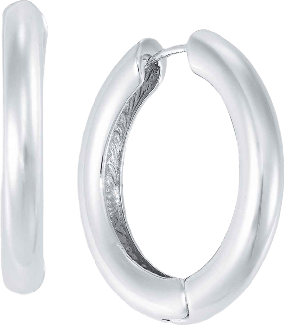 Medium Silver-Tone Hoop Earrings, Macy's Exclusive