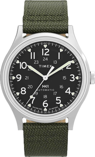 Men's Mechanical Automatic Green Nylon Watch, 40mm