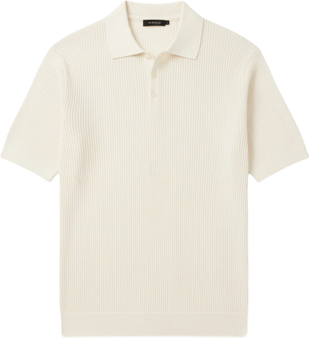 Men's Ribbed Knit Polo Shirt