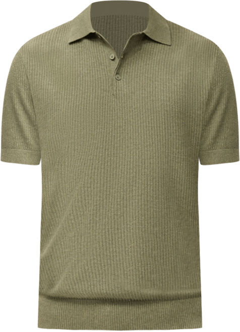 Men's Ribbed Knit Polo Shirt