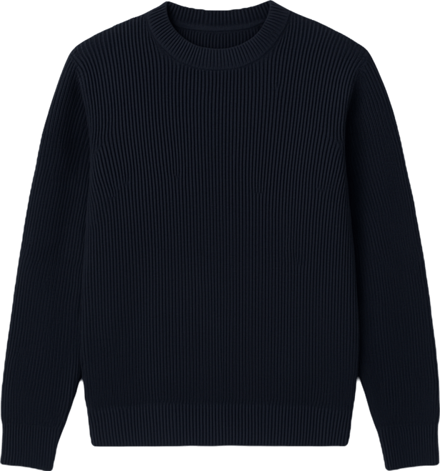 Men's Fine Rib-Knit Cotton Sweater