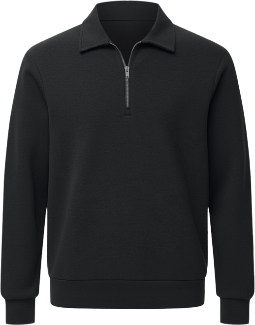 Men's Zipper Neck Cotton Sweatshirt
