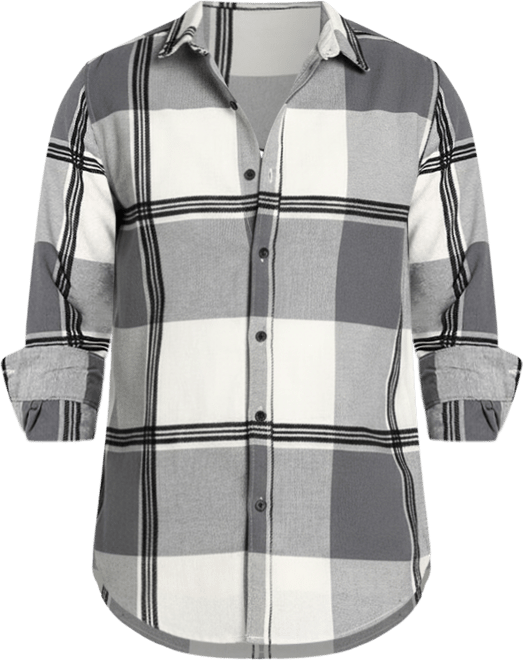 Men's Coin Grey Overlap Buffalo Shirt