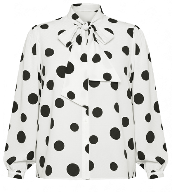 Women's Plus Size Printed Tie Neck Blouse