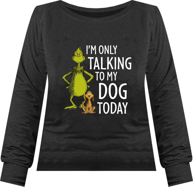 Plus Size Grinch Only Talking to My Dog Graphic Pullover Top
