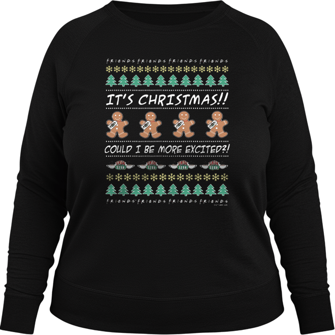 Friends Christmas More Excited Women's French Terry Long Sleeve Shirt