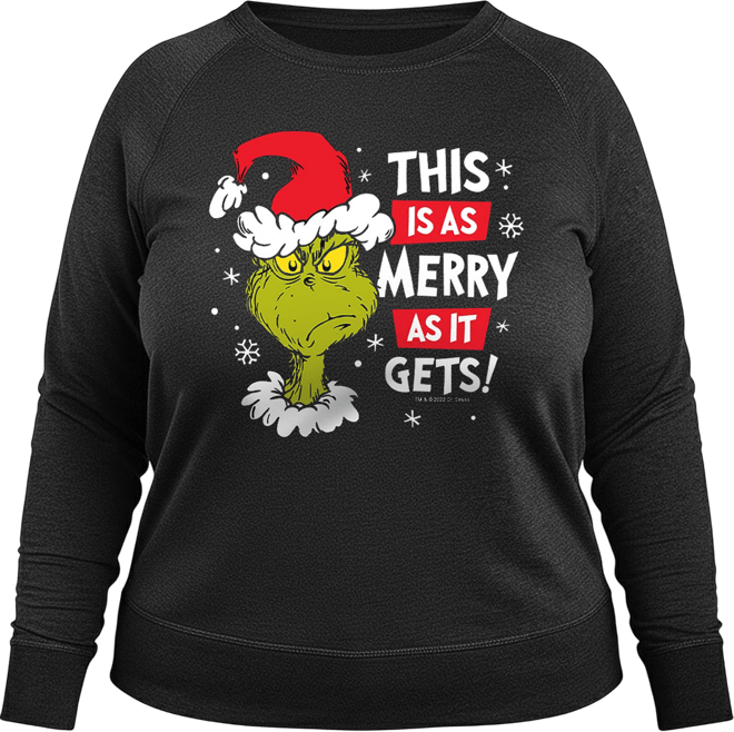 Grinch Merry as it Gets Women's French Terry Long Sleeve Shirt