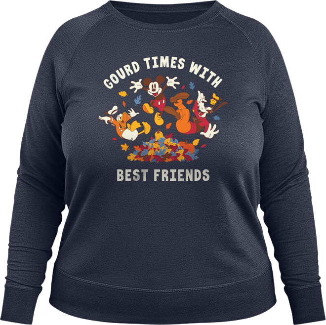 Disney Fall Mickey and Friends Gourd Times Women's French Terry Long Sleeve Shirt