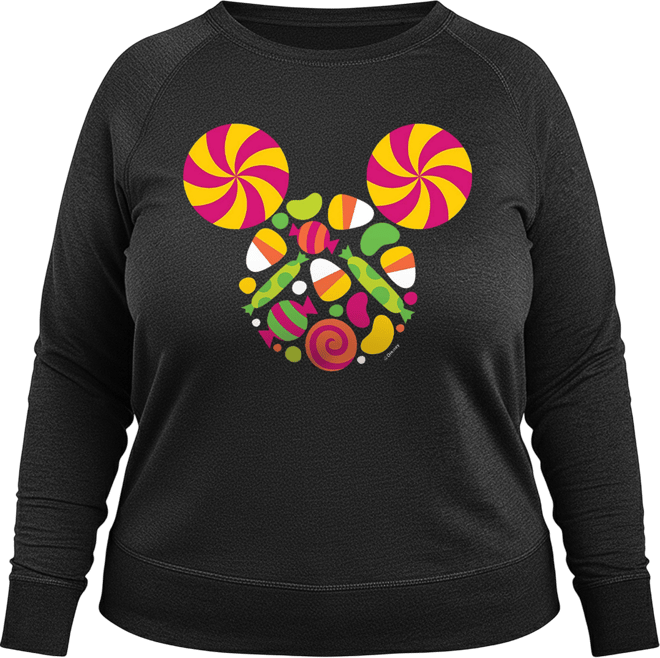 Disney Halloween Mickey Mouse Candy Women's French Terry Long Sleeve Shirt