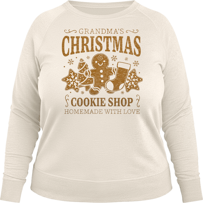 Grandma's Christmas Cookie Shop Women's French Terry Long Sleeve Shirt