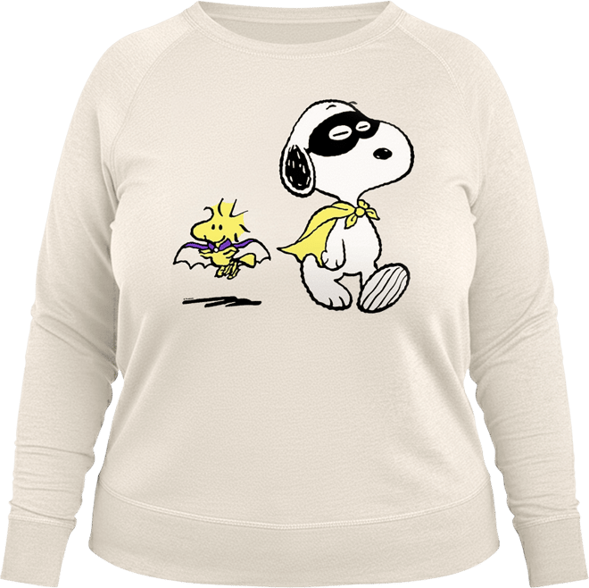 Snoopy and Woodstock Halloween Costume Women's French Terry Long Sleeve Shirt