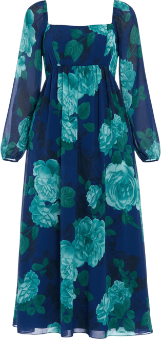 Women's Printed Smocked Back Pull-On Maxi Dress