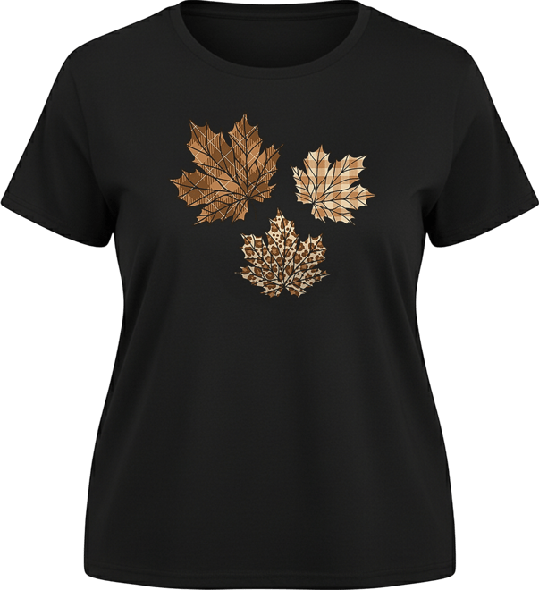 Plus SizeLeaves Women's Short Sleeve Graphic T-shirts