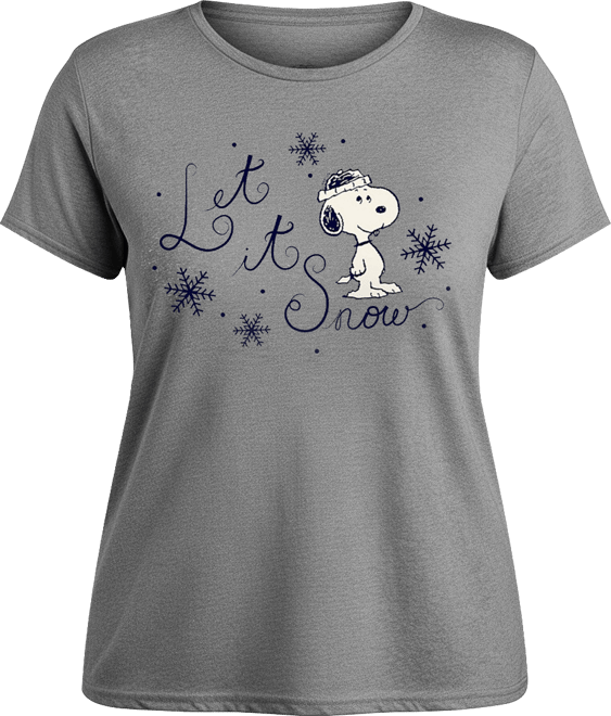 Snoopy Let it Snow Christmas Women's Short Sleeve Graphic T-shirts