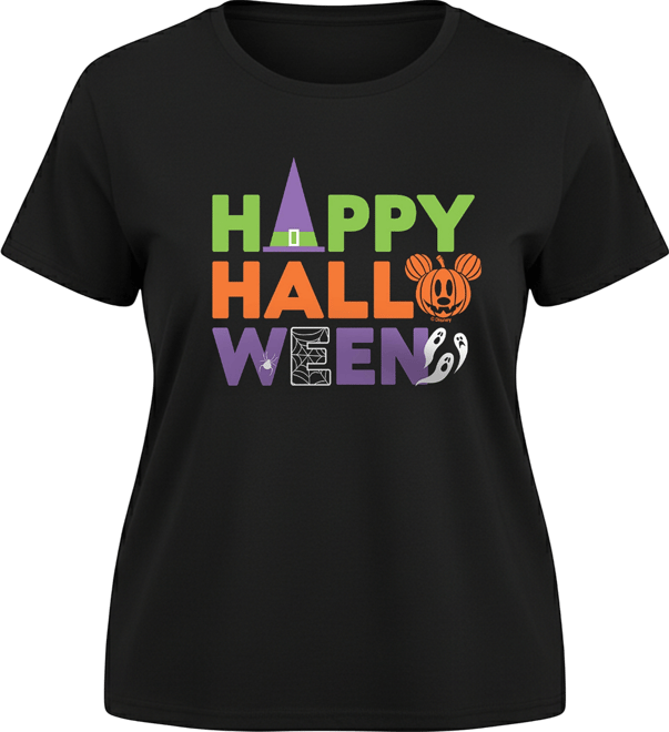 Disney Happy Halloween Women's Short Sleeve Graphic T-shirts