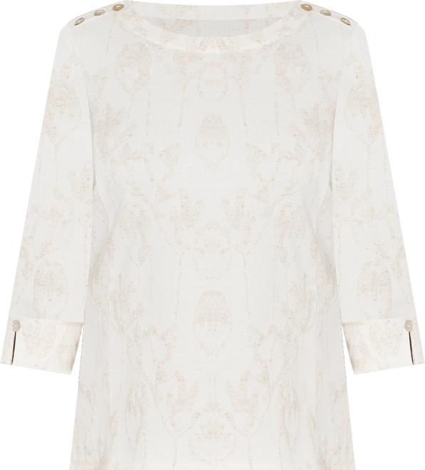 Petite Saratoga Springs Raised Texture Floral Design Knit Top