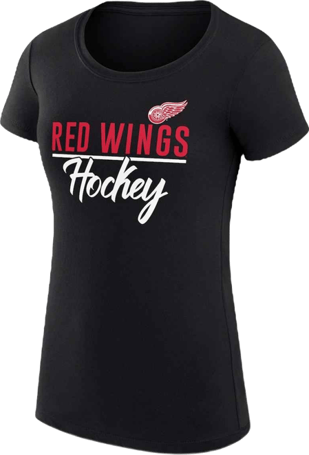 Women's Black Detroit Red Wings Super-Slim Fit Lightweight Team Sport T-Shirt