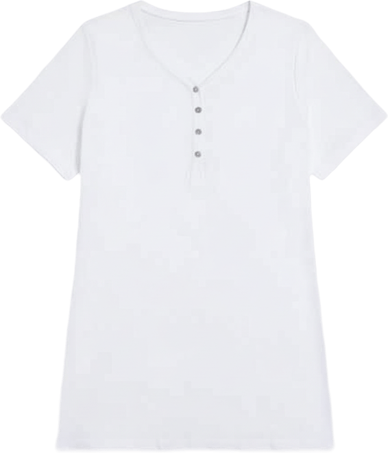 Women's Short Sleeve Henley Tunic Top