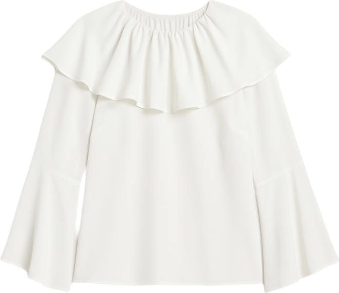 Women's Plus Size Ruffle Collar Top